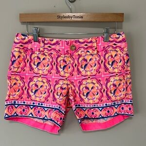 Lilly Pulitzer Callahan Cotton Shorts Pink Fusion Sz 00